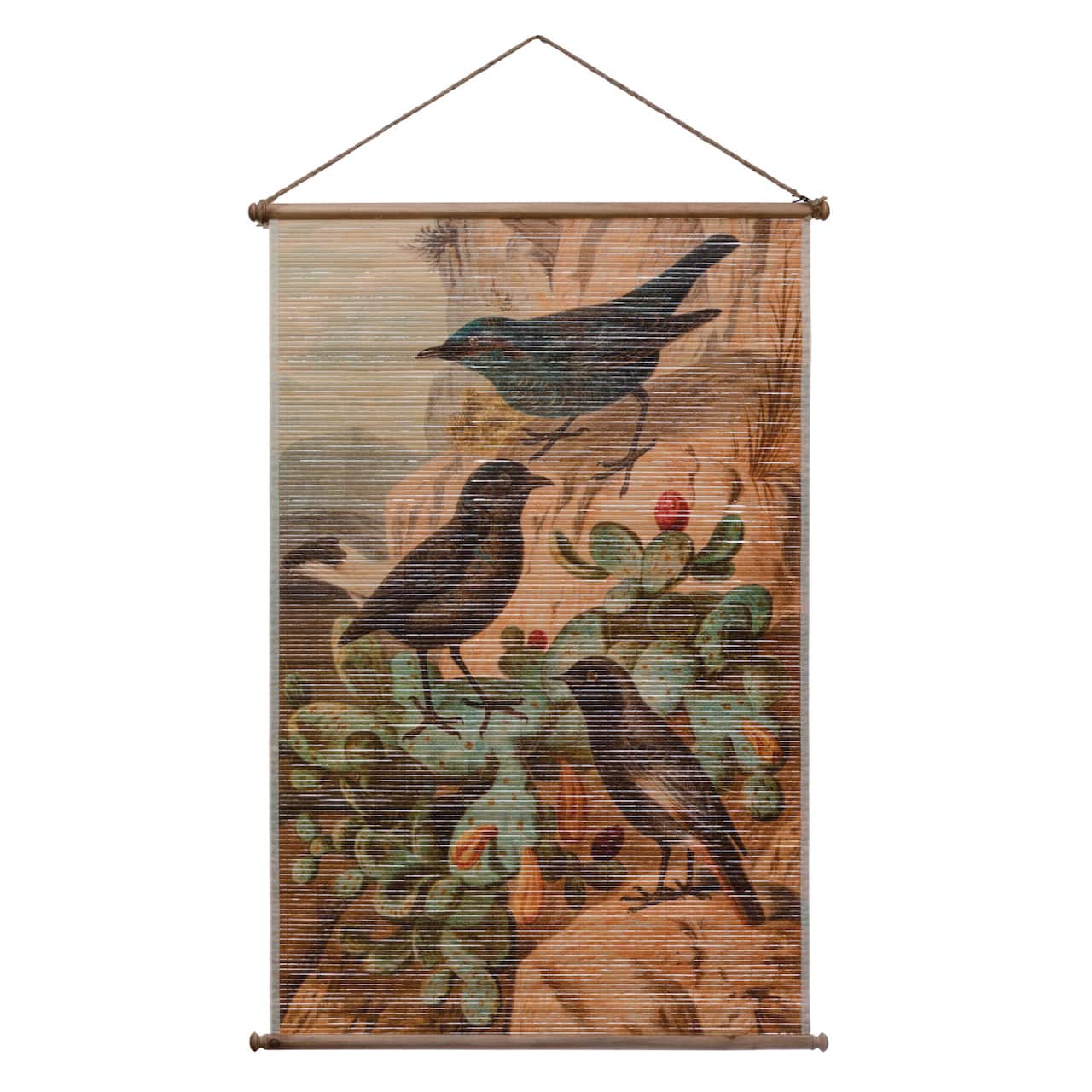 Hello Honey® Vintage Reproduction Birds Bamboo Wall Scroll